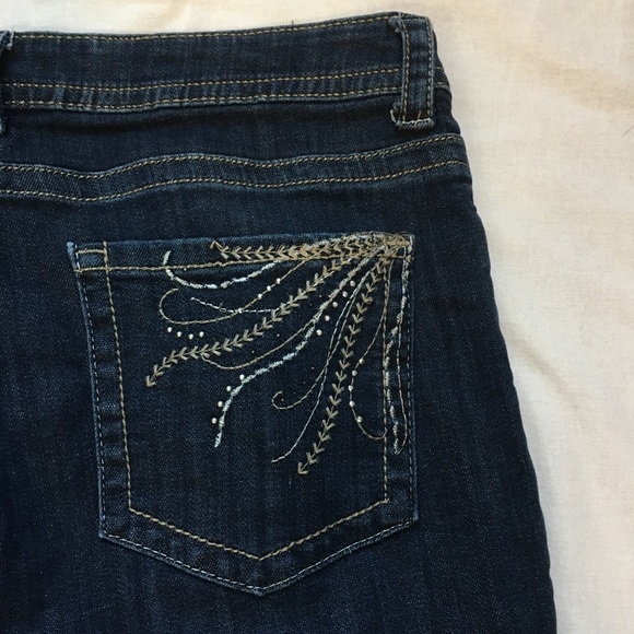 Lee Slender Secret Lower on the Waist Dark Wash Embellished Jeans, 14P - Picture 8 of 9